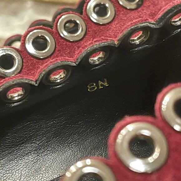 Van Eli 8N Suede Wedge Pumps | Plum Purple, Grommet Trim, Comfort Heels - Picture 6 of 8